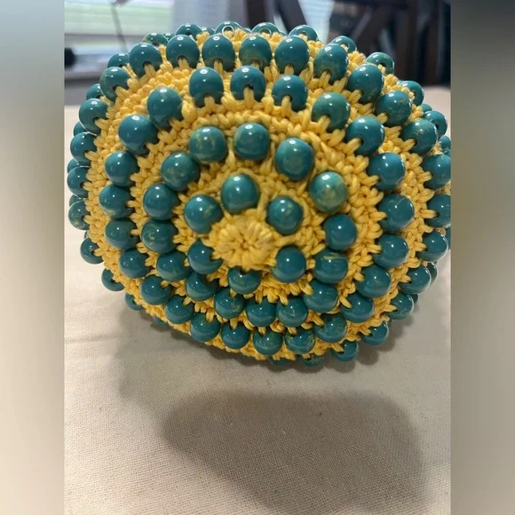 Lele Sadoughi Sunflower Beatrix Crochet Bag With Stone beaded embellishments - Picture 3 of 14
